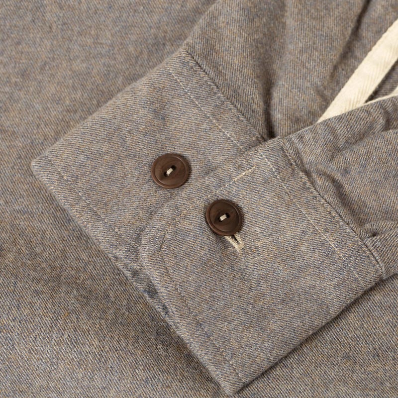 Brushed Flannel Work Shirt Brown