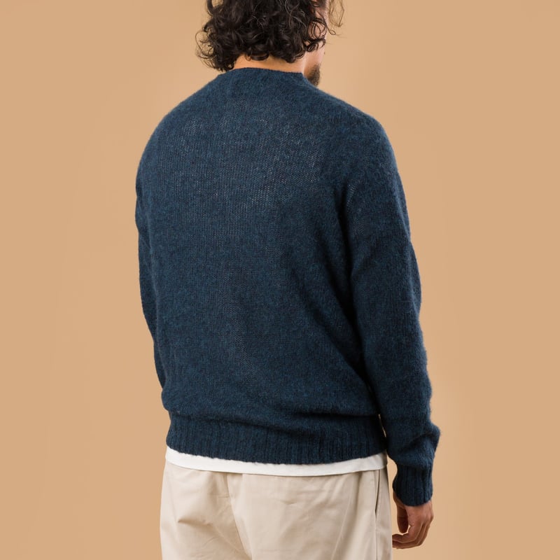 HARLEY OF SCOTLAND X FLANEURS / Shaggy Crew Neck Petrel
