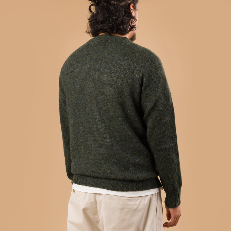 HARLEY OF SCOTLAND X FLANEURS / Shaggy Crew Neck Evergreen