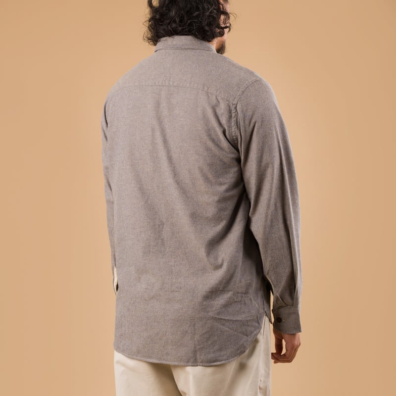 Brushed Flannel Work Shirt Brown