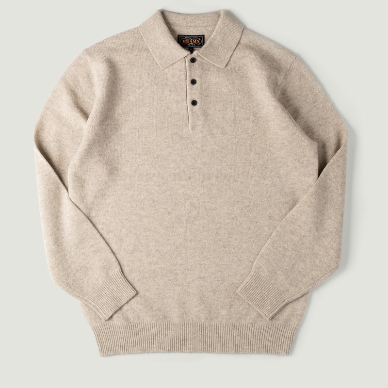 Vignettes-BEAMS-PLUS-flâneurs-pull-Knit-Polo-9G-Beige