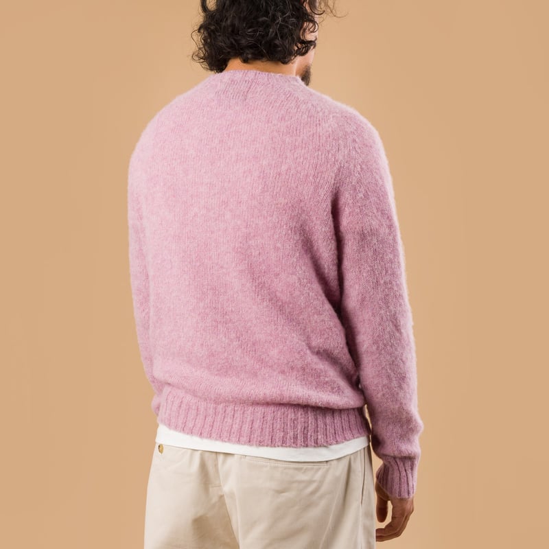 Harley Of Scotland X Flâneurs Shaggy Crew Neck Sweater Pink Lavender