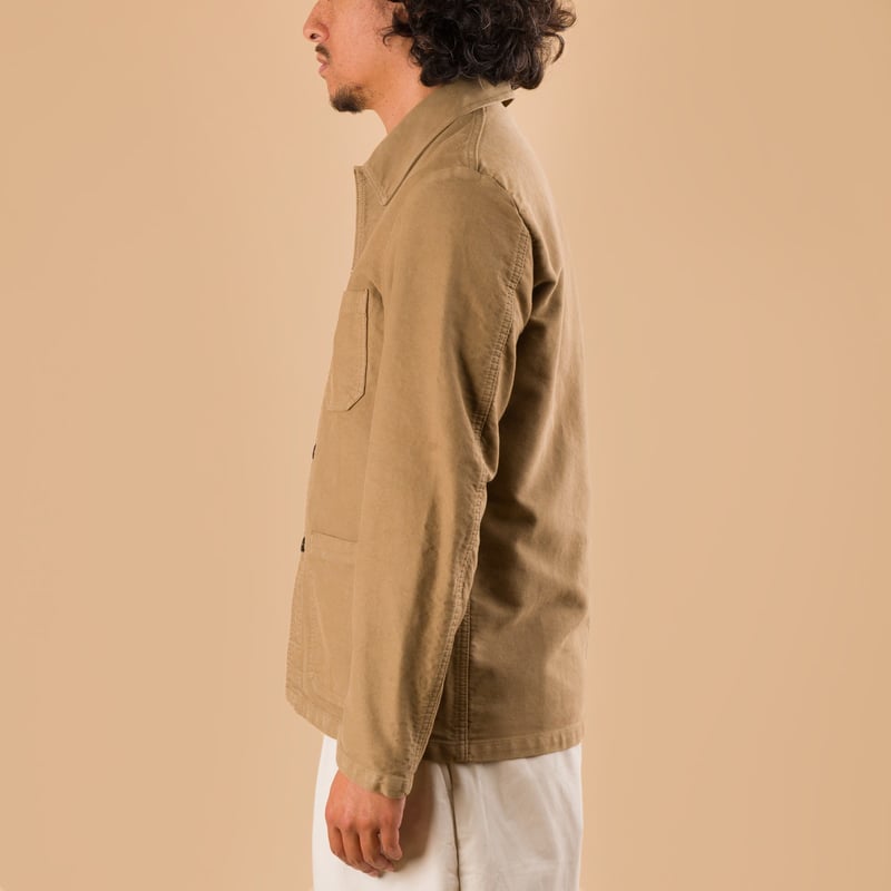 image flaneurs porté de profil VETRA Dune French Moleskin Weaved Jacket
