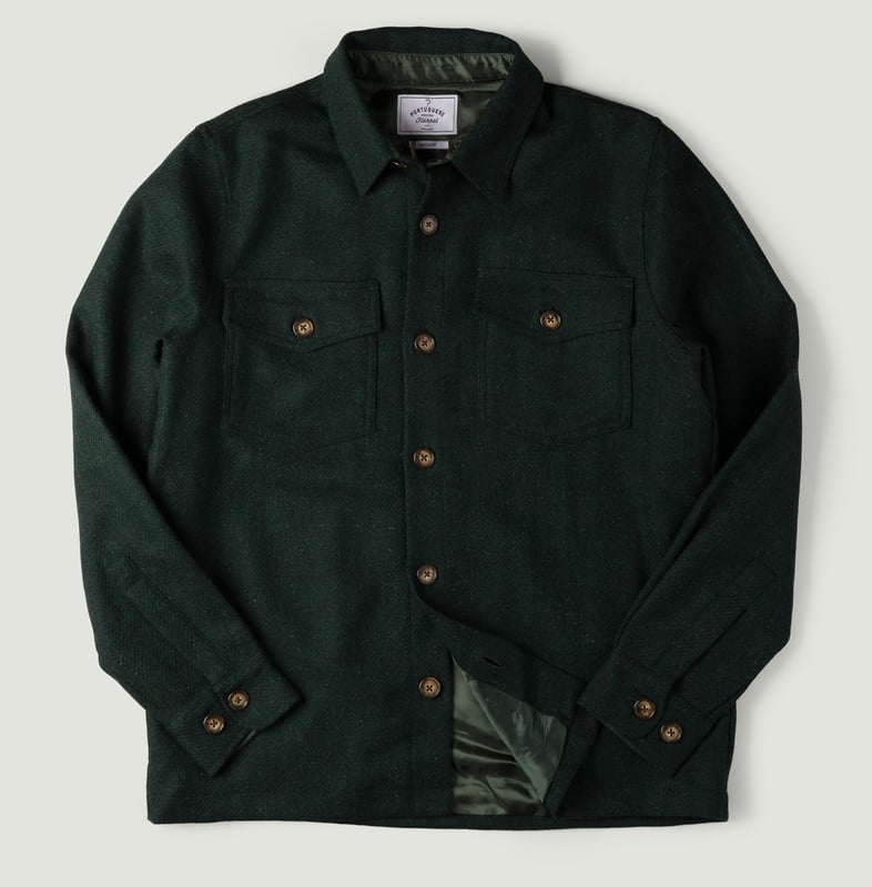 Wool Field Overshirt Forest Green