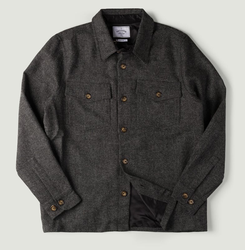 Image-Flâneurs_PORTUGUESE FLANNEL / Wool Field Overshirt Grey_Vignette