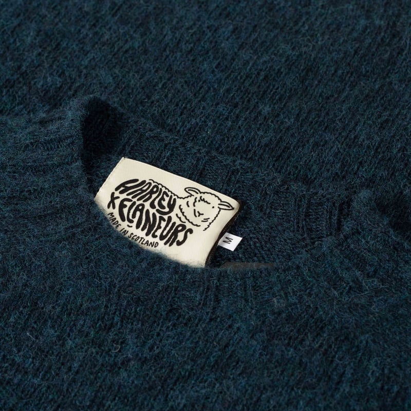 pull laine ecossais Harley of Scotland X Flâneurs détail-petrel