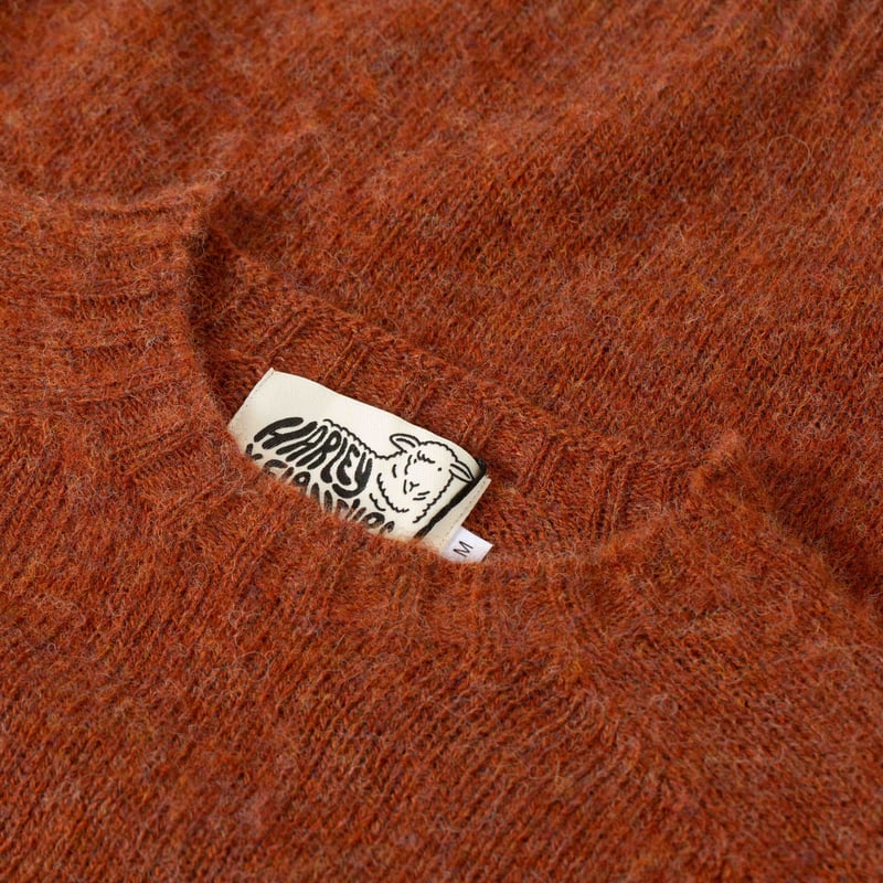 Harley Of Scotland X Flâneurs Shaggy Crew Neck Sweater Terracotta