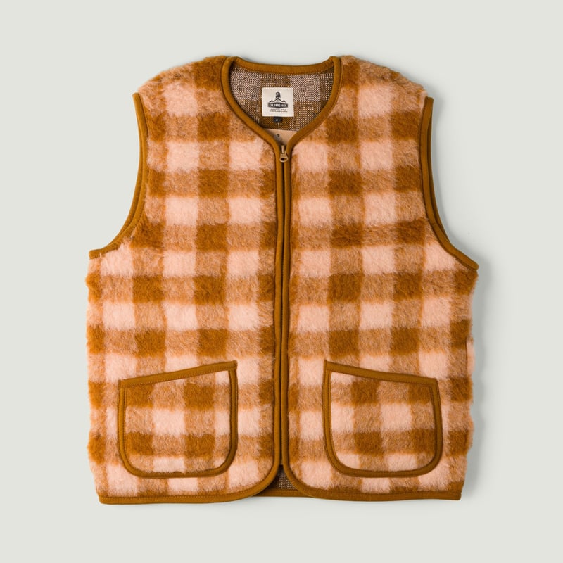 Image-Flâneurs_COLDBREAKER / Pepitco Vest Ultralight Checker Apricot_Vignette