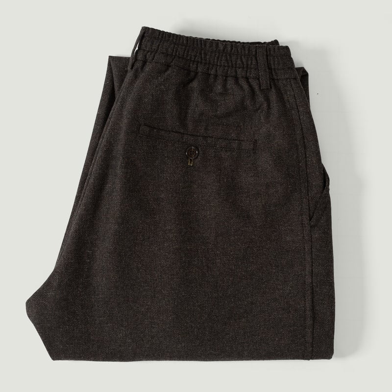 Upcycled It Tweed Pleated Track Pant Brown