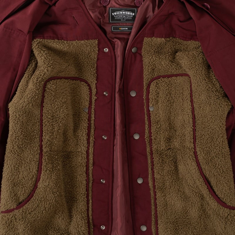 Smock Hooded Parka Burgundy