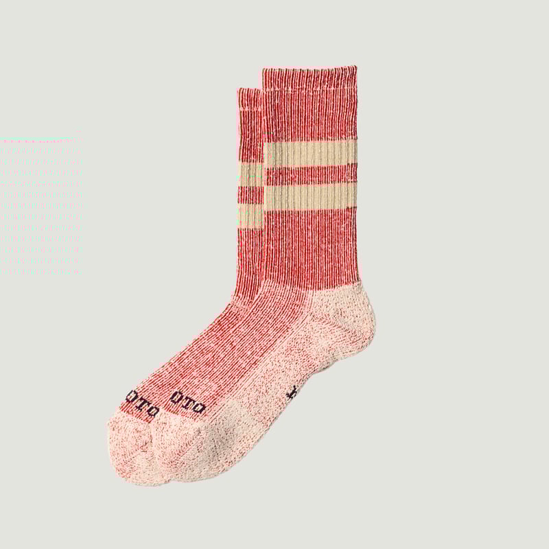 Image-Flâneurs_A/W25 ROTOTO / Pile Stripe Marl Red/Beige_Vignette