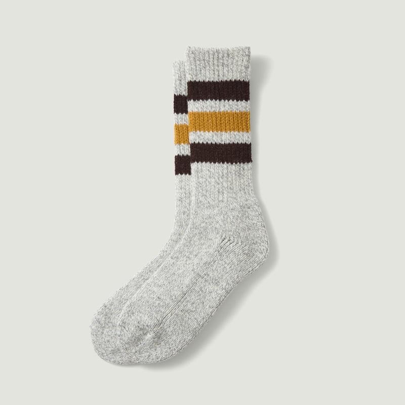 Image-Flâneurs_A/W25 ROTOTO / Oldschool Work Boot Socks Brown/Gold_Vignette