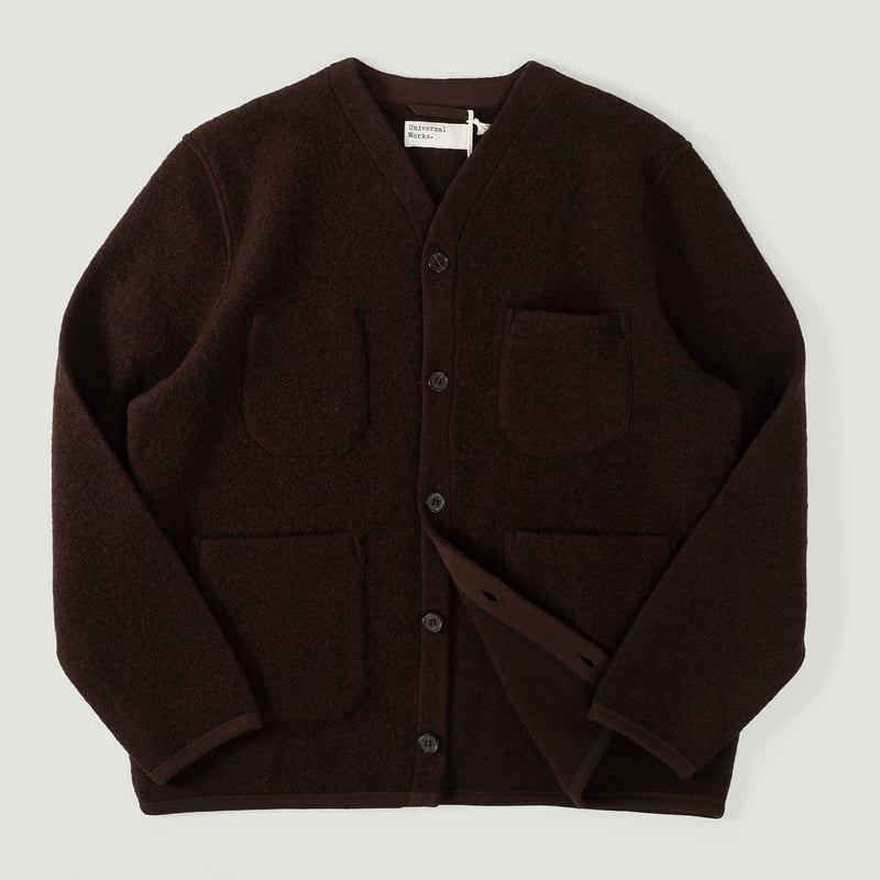 vignette flâneurs UNIVERSAL WORKS Wool Fleece Cardigan Brown