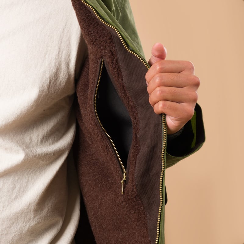 detail poche intérieure parka-MANIFATTURA-CECCARELLI-Blazer-Coat-Light-Green