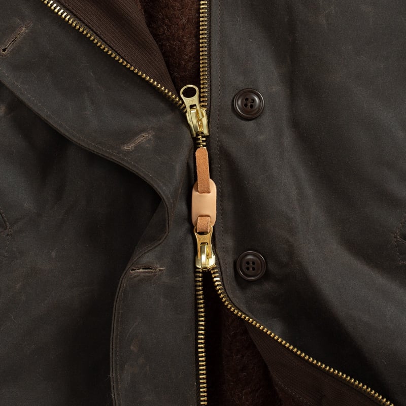 image-détail double zip flâneurs-MANIFATTURA-CECCARELLI-New Deck Jacket Chocolate  (4)