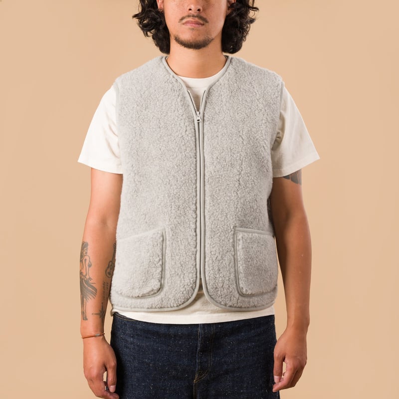 image flaneurs lining Coldbreaker laine Pepitco Vest Ultralight Silver de face