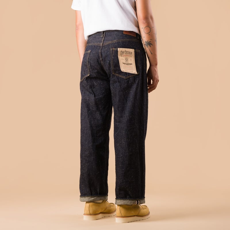 image flaneurs ONI DENIM 222-13.7NEP Super Wide Straight Neppy Selvedge Denim back