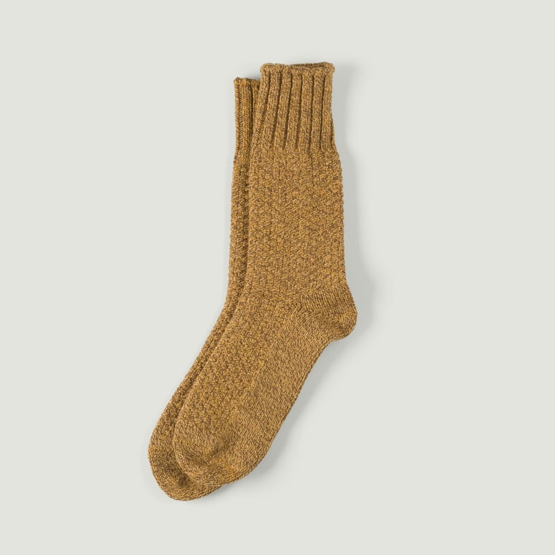 Vignette-NISHIGUCHI-KUTSUSHITA-Wool-Cotton-Boots-Socks-mustard