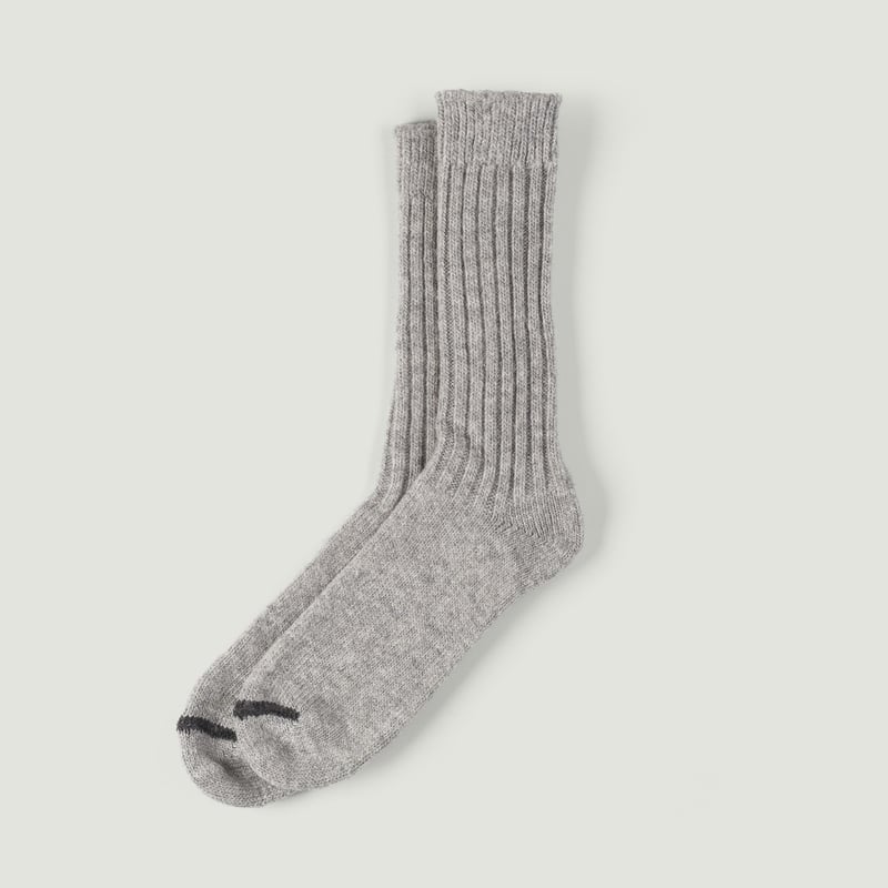 Image-Flâneurs_NISHIGUCHI KUTSUSHITA / Wool Ribbed Socks Beige_Vignette