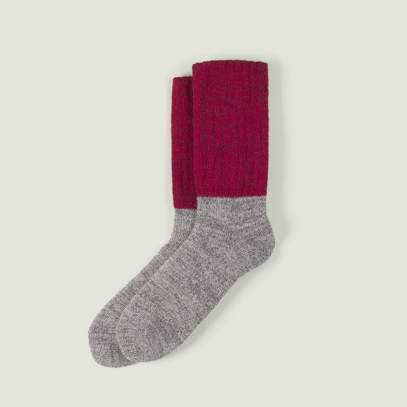 Mohair Wool Pile Socks Bordeaux
