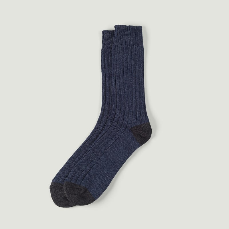 Luxurious Cotton Ribbed Socks Denim