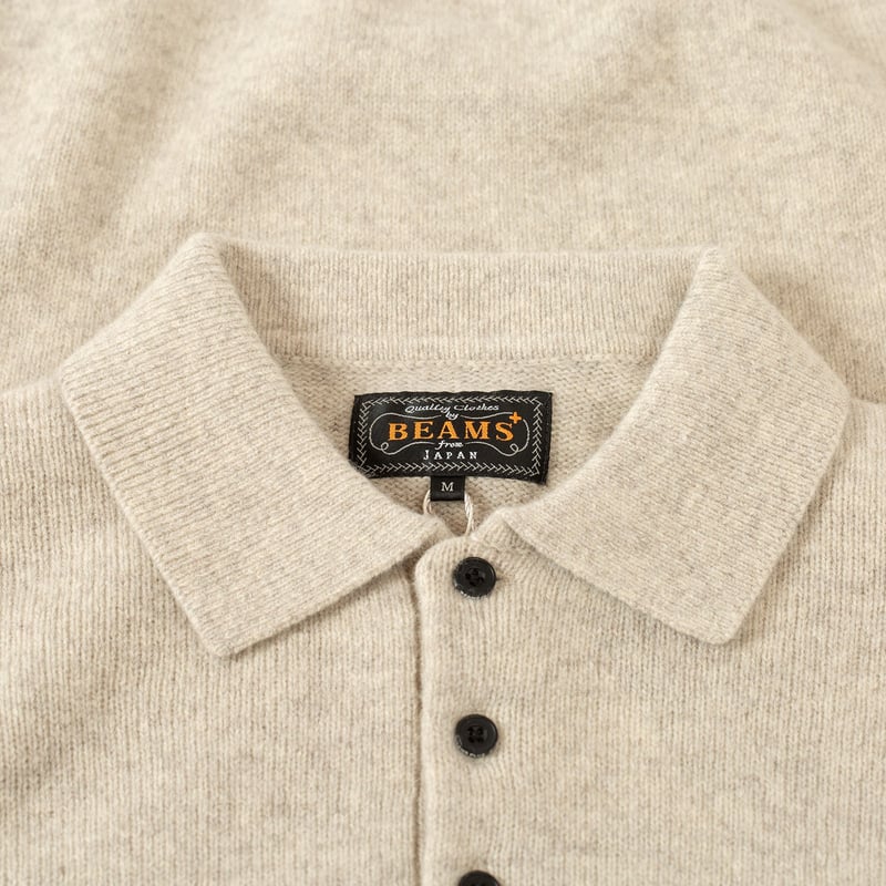 knit polo Beams plus detail cream