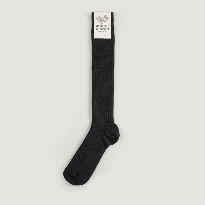 Merino Wool High Socks Charcoal