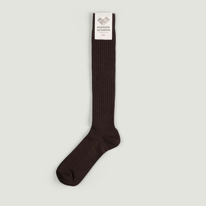 Merino Wool High Socks Chocolate