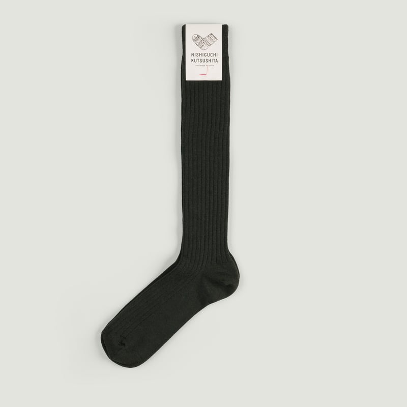 Merino Wool High Socks Dark Olive