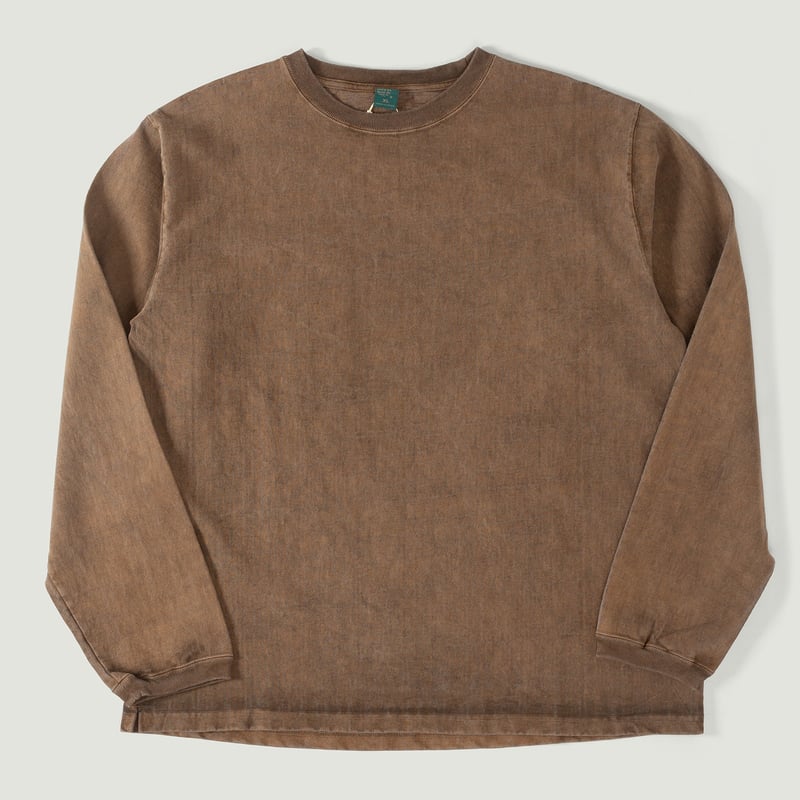 Vignettes flâneurs GOOD ON LS Heavy Crew Tee P-Brown