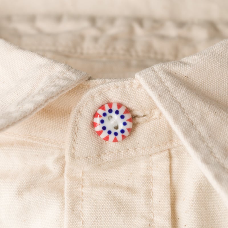 Image-Flâneurs_SEUVAS / 8oz Canvas Flap Work Shirt Natural_detail-1