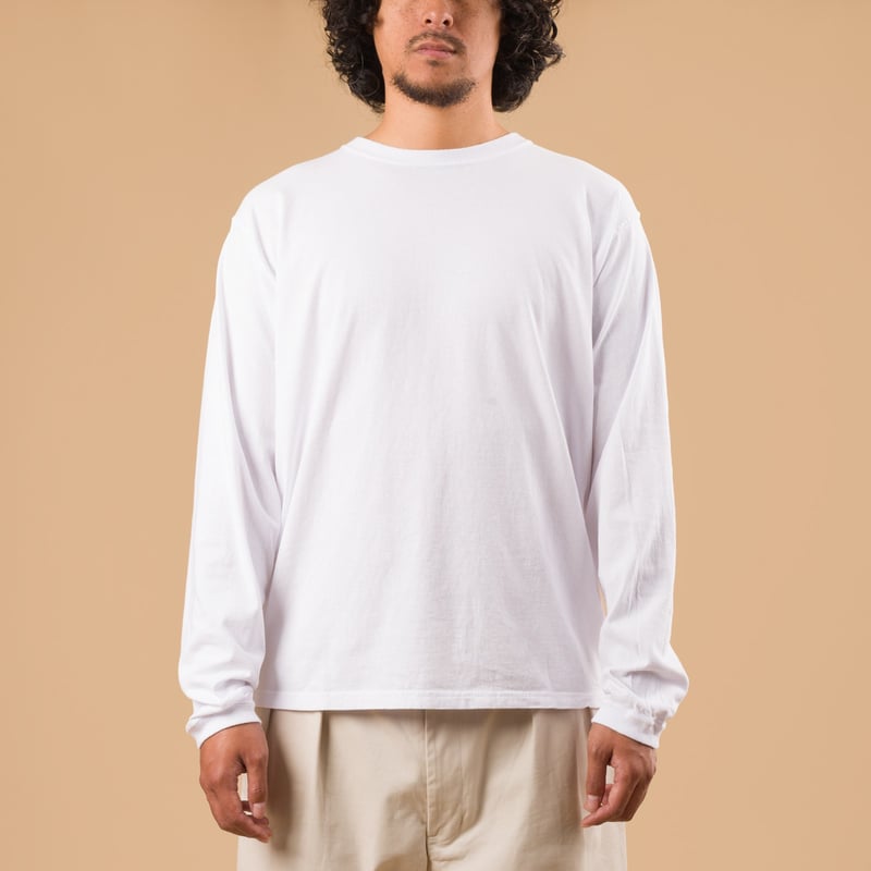 GOOD ON flâneurs tee-shirt manches longues LS Crew Tee white de face
