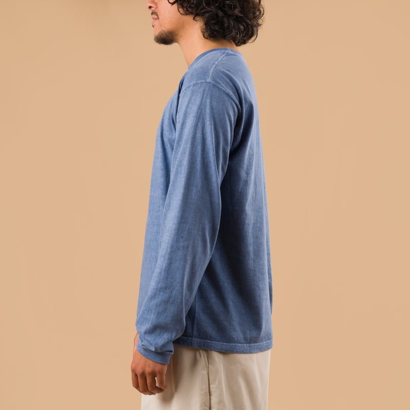 GOOD ON flâneurs tee-shirt manches longues LS Crew Tee p-ajisai de profil