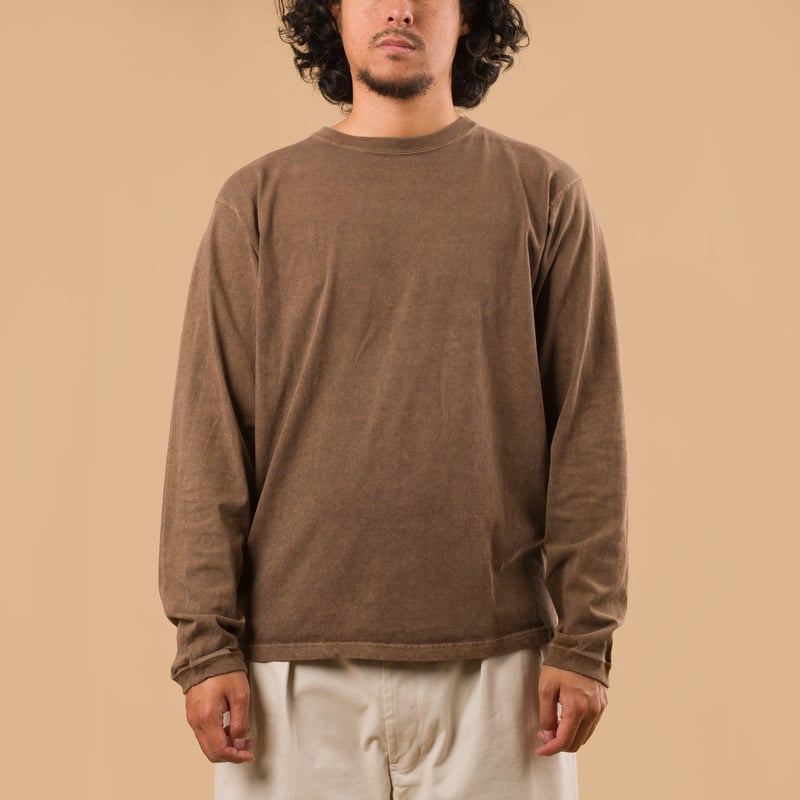GOOD ON flâneurs tee-shirt manches longues LS Crew Tee p-brown de face