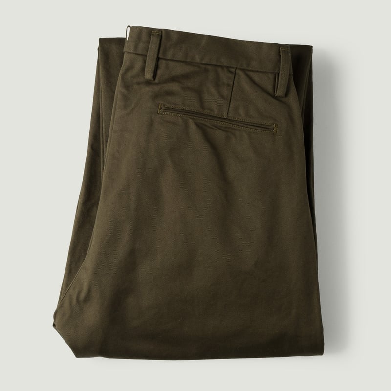 Image-Flâneurs SEUVAS / Chino 2Tuck Trousers Olive_Vignette