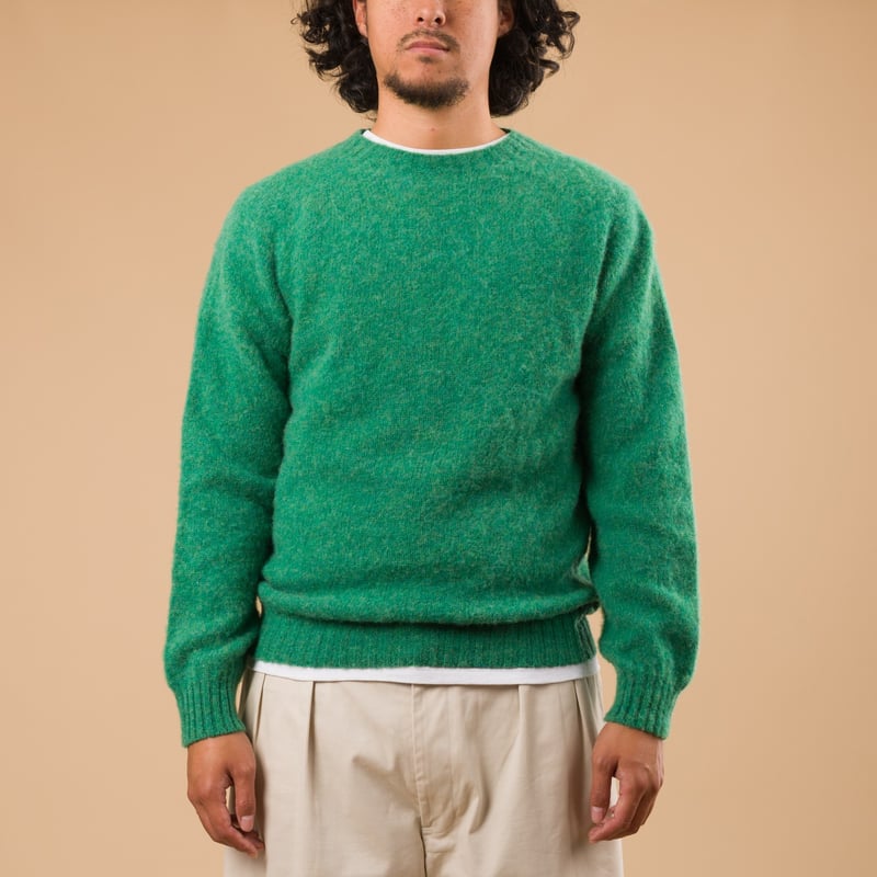 Shaggy Crew Neck Evergreen