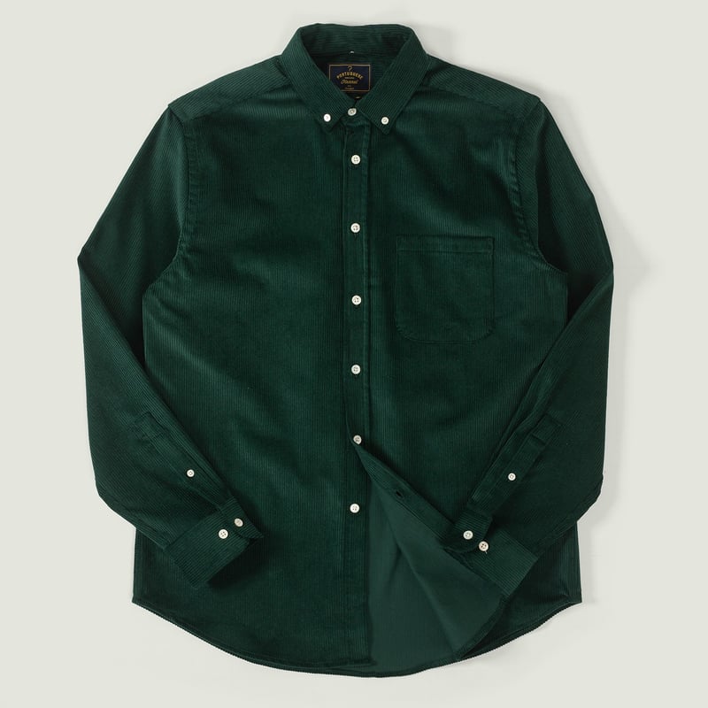 PORTUGUESE-FLANNEL-flâneurs-chemise-velours-Lobo-Green-vignette 1