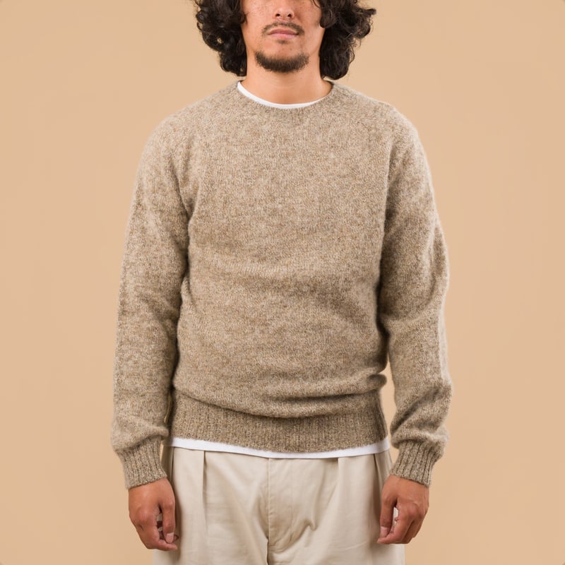 Shaggy Crew Neck Pebble