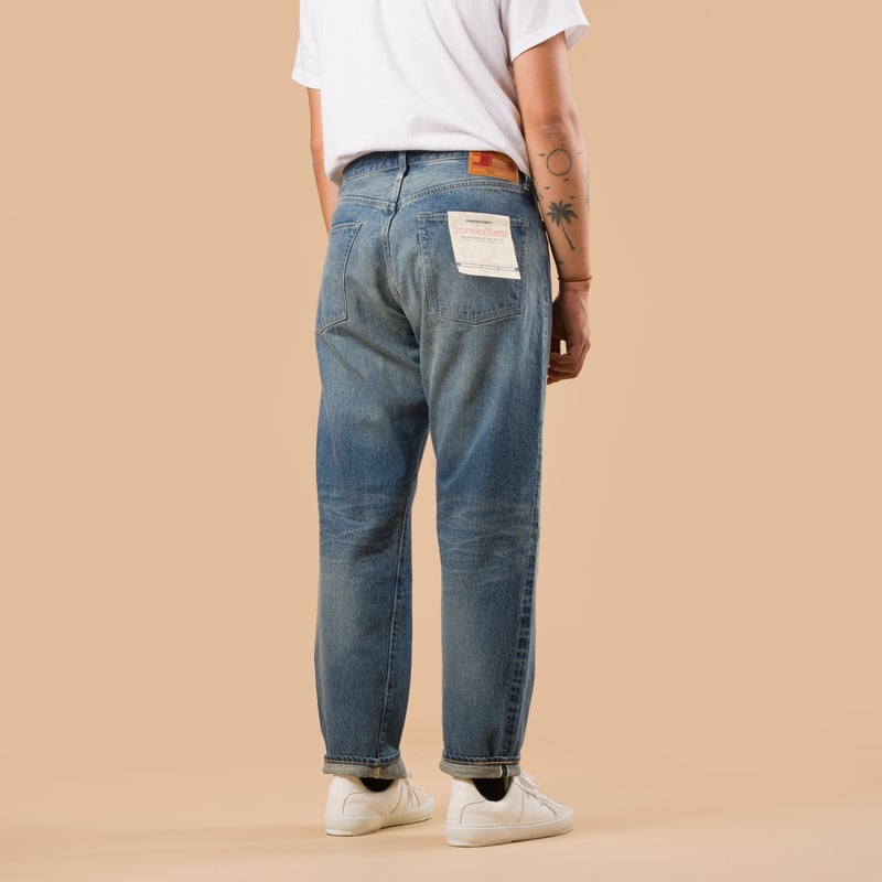 image flâneurs FOB FACTORY F153 5P Tapered Blue Used Wash Selvedge Denim