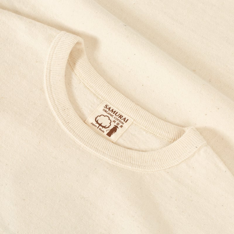 Image-Flâneurs_SAMURAI JEANS / Japanese Cotton Crew T-Shirt Natural_Détail