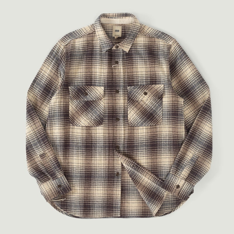 Image-Flâneurs_FOB FACTORY / F3510 Heavy Nel Work Shirt Navy_Vignette