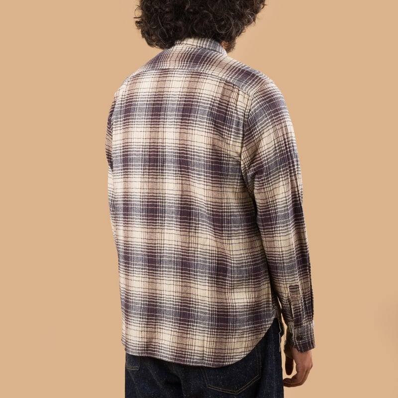 Image-Flâneurs_FOB FACTORY / F3510 Heavy Nel Work Shirt Navy