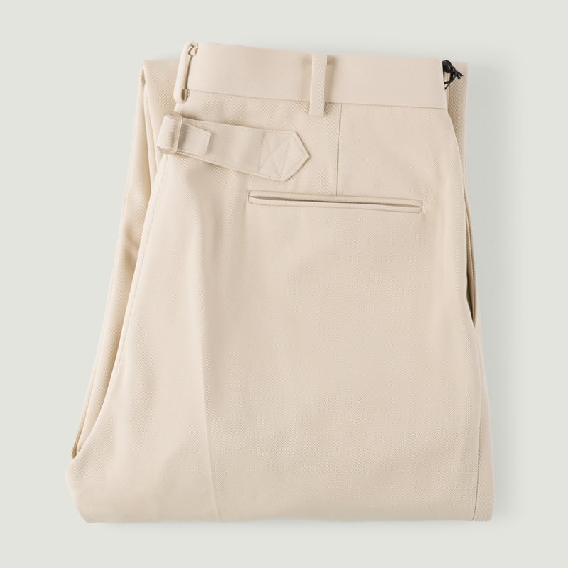 Image-Flâneurs_J. PRESS / New Piped Stem Big Back Belt Drill Beige_Vignette