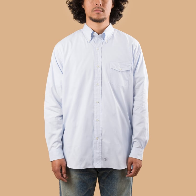 Image-Flâneurs_J. PRESS / Baggy Fit B.D. Pin Oxford Sax Blue_de-face