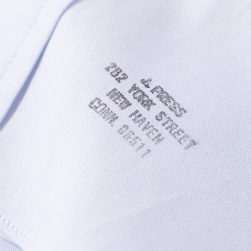 Image-Flâneurs_J. PRESS / Baggy Fit B.D. Pin Oxford Sax Blue_Détail-2