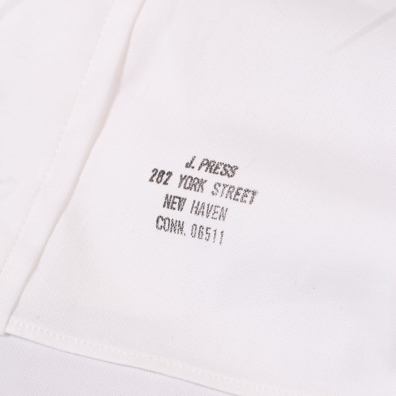 Image-Flâneurs_J. PRESS / Baggy Fit B.D. Pin Oxford White_Détail-2