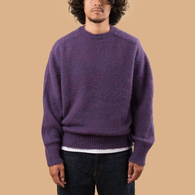 Shaggy Dog Crew Neck Sweater Purple