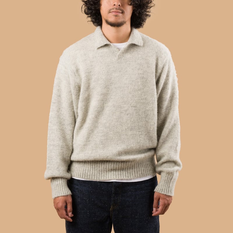 Shaggy Dog Sweater Skipper Polo Gray