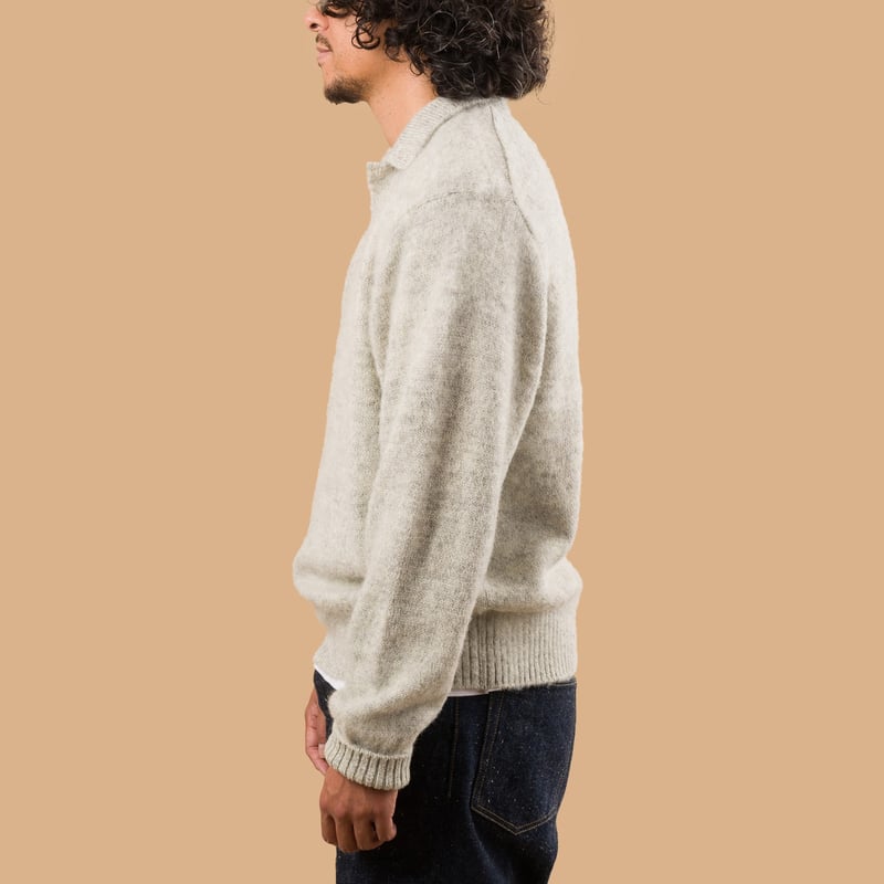 Shaggy Dog Sweater Skipper Polo Gray