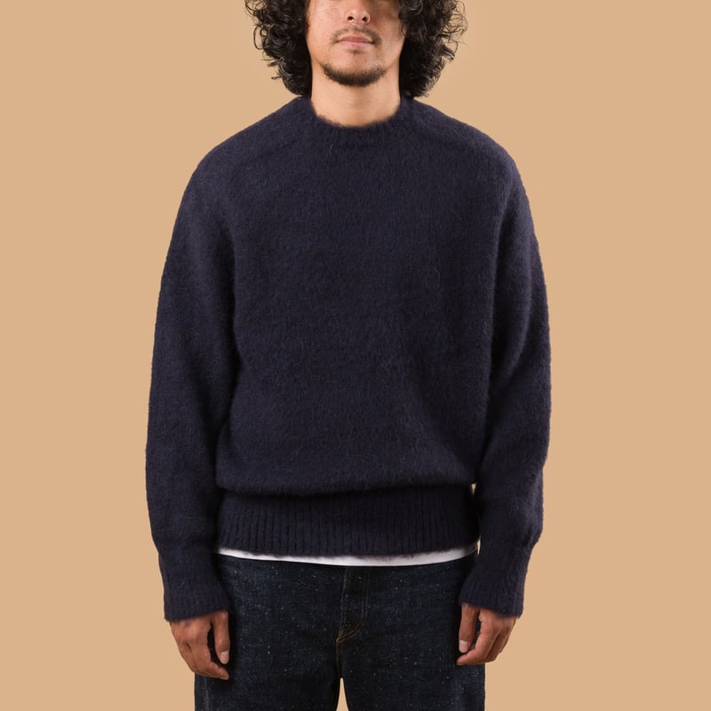 Shaggy Dog Crew Neck Sweater Navy